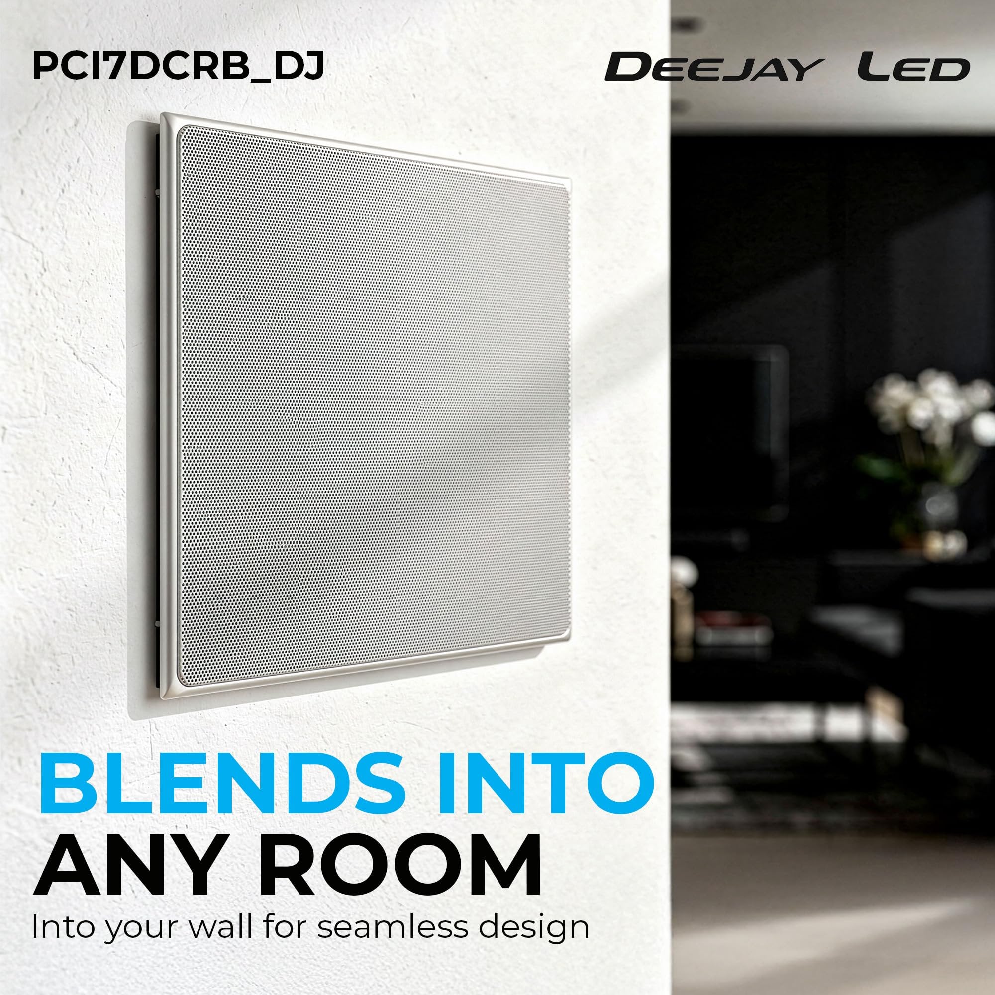 DEEJAY LED 7-Inch Ceiling Speakers, Dual Concentric in-Ceiling Loudspeaker with Rotating Baffle, 320W Peak Power, Flush Mount Ceiling Speaker System for Home Theater or Commercial Audio Installations