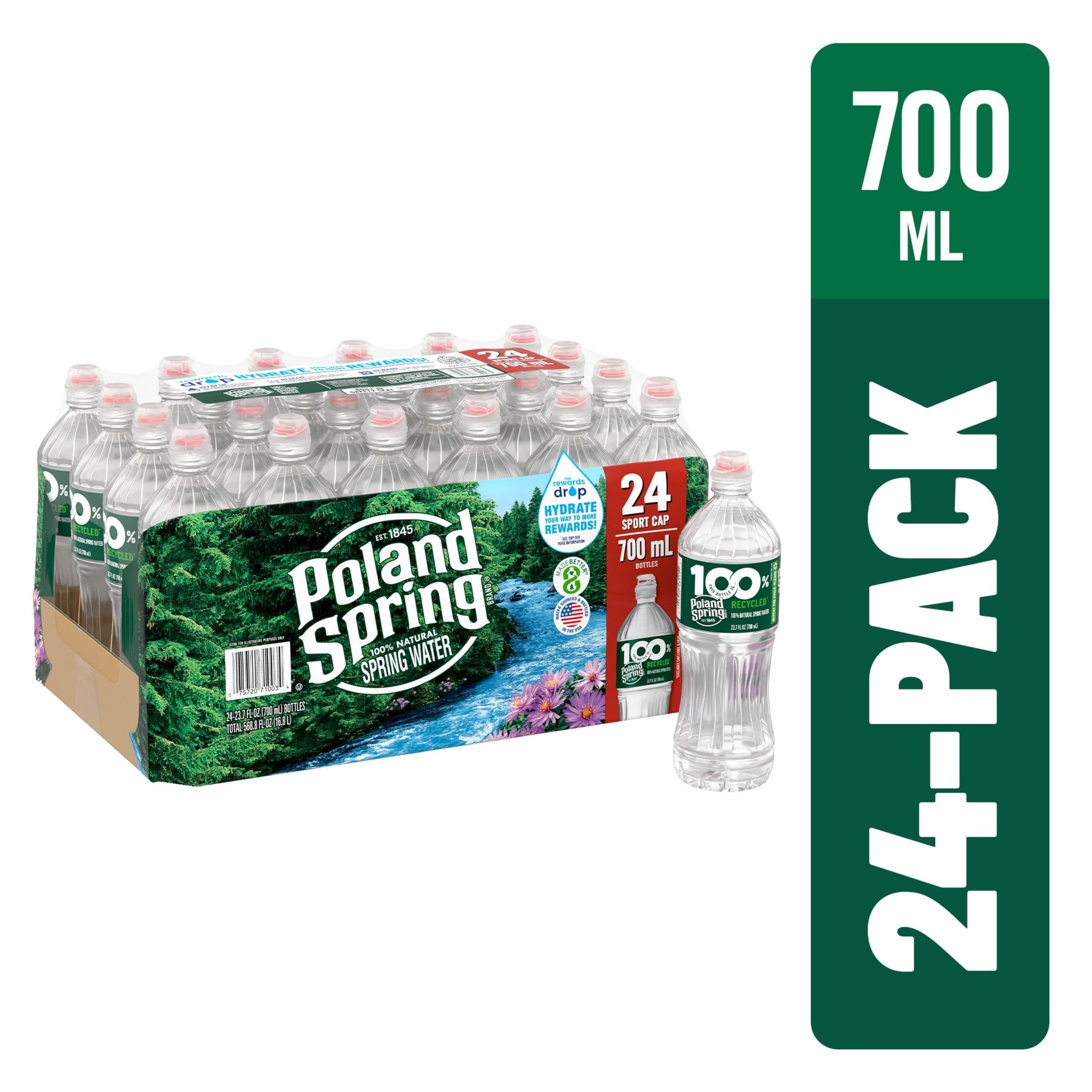 POLAND SPRING Brand 100% Natural Spring Water, 23.7-ounce Plastic Bottles (Pack of 24)