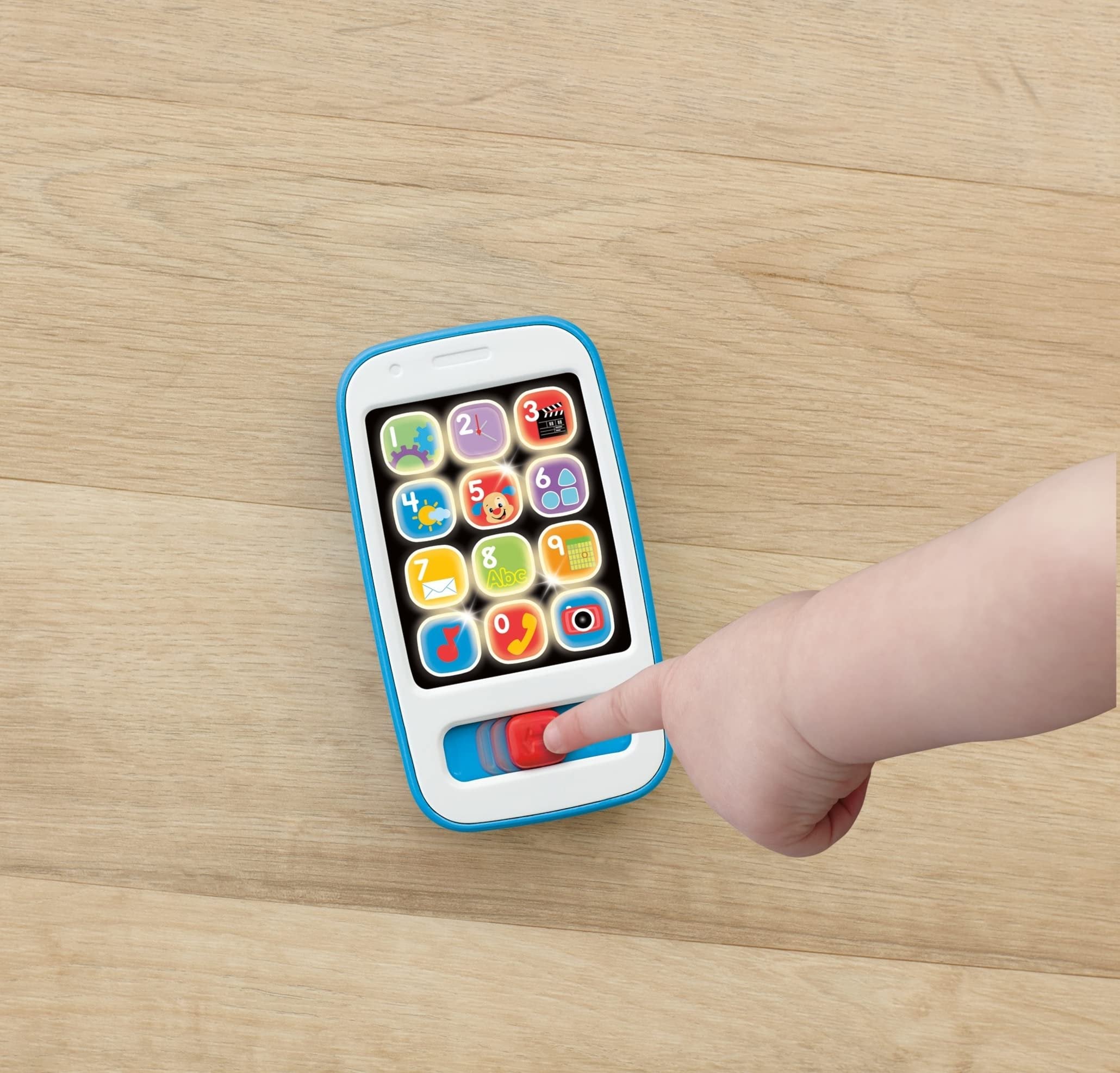 Fisher-Price Laugh & Learn Baby & Toddler Toy Smart Phone with Educational Music & Lights for Ages 6+ Months, Blue