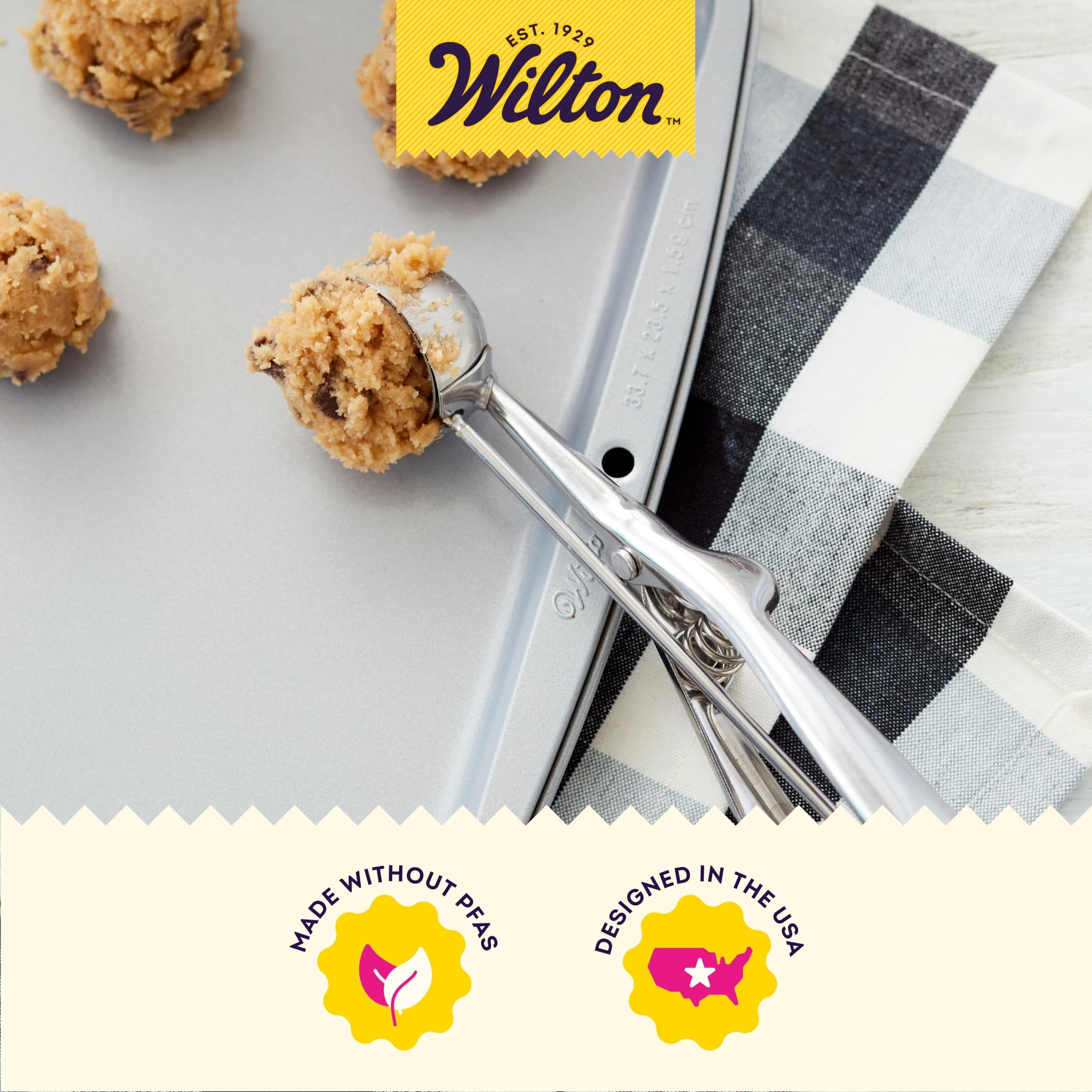 Wilton Stainless Steel Cookie Scoop, 1 Count (Pack of 1), Silver