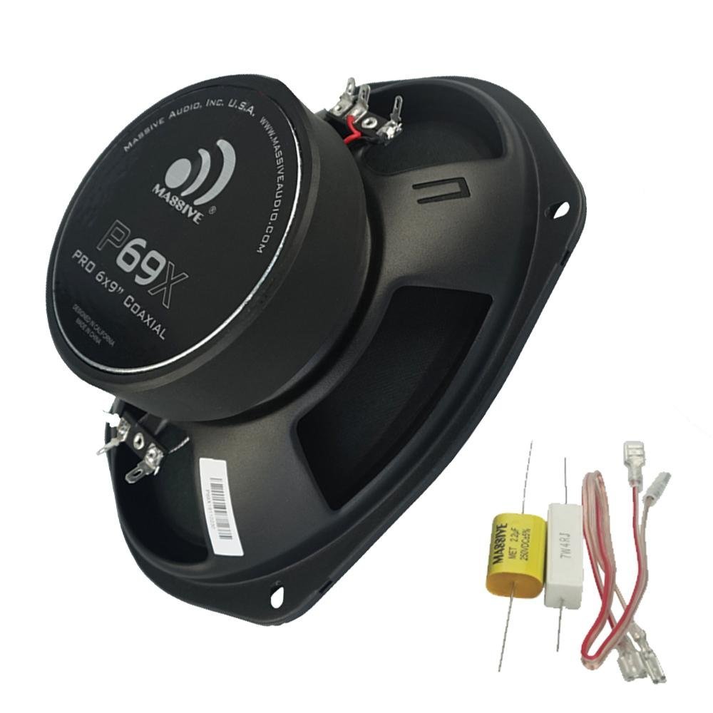 Massive Audio P69X - 6x9, 280 Watts Max / 140w RMS, 4 Ohm, PX Series, Pro Audio Coaxial Car Audio Speaker System (Sold as Each)