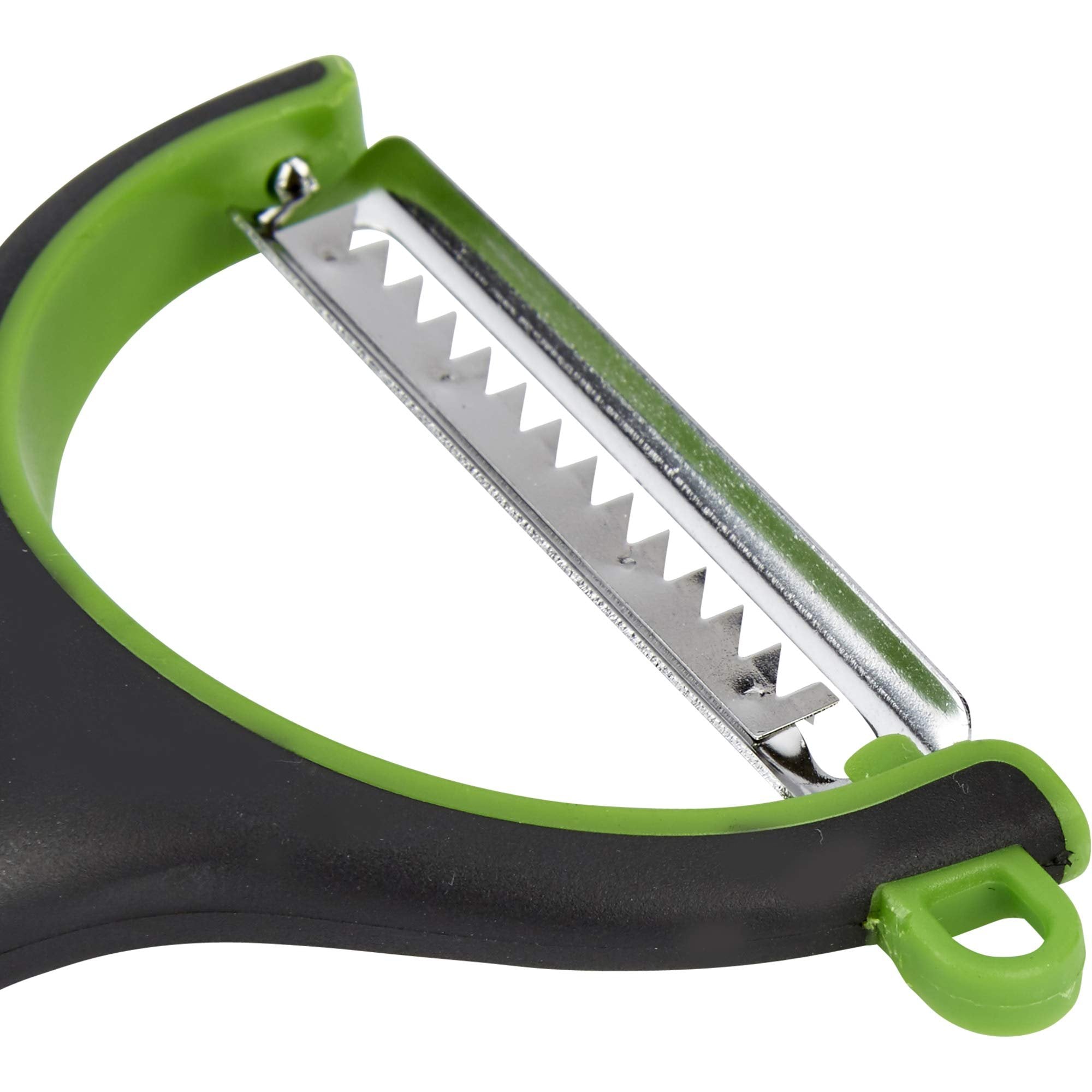 GoodCook Y-Shaped Julian Vegetable Peeler, Easy Grip, Stainless Steel Blade, Black and Green