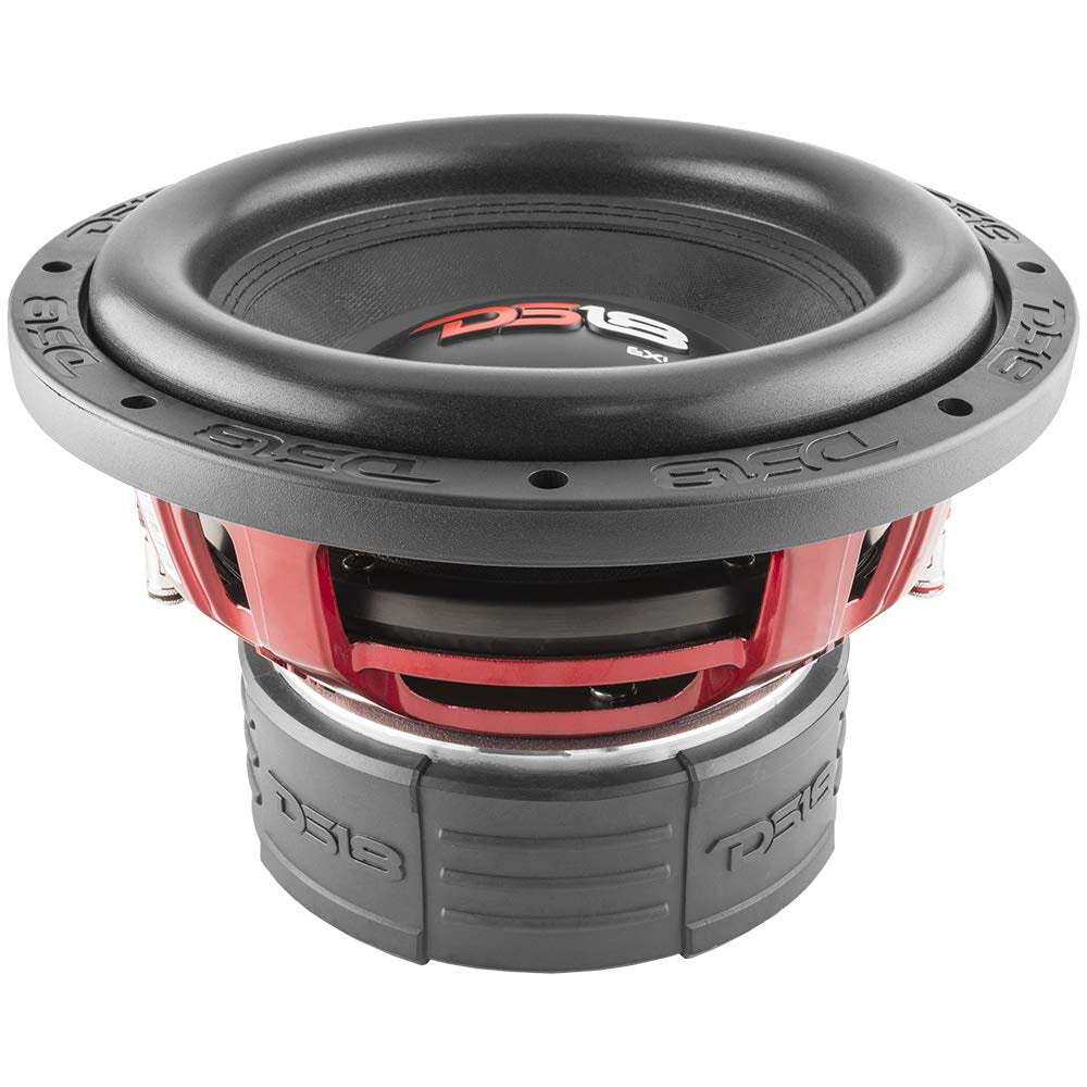 DS18 EXL-X10.2D Subwoofer in Black - 10" Speaker, 1750W Max Power, 850W RMS Power, Fiber Glass Dust Cap, Red Aluminum Frame, DVC, 2 Ohm Impedance, Ferrite Magnet (1 Speaker)