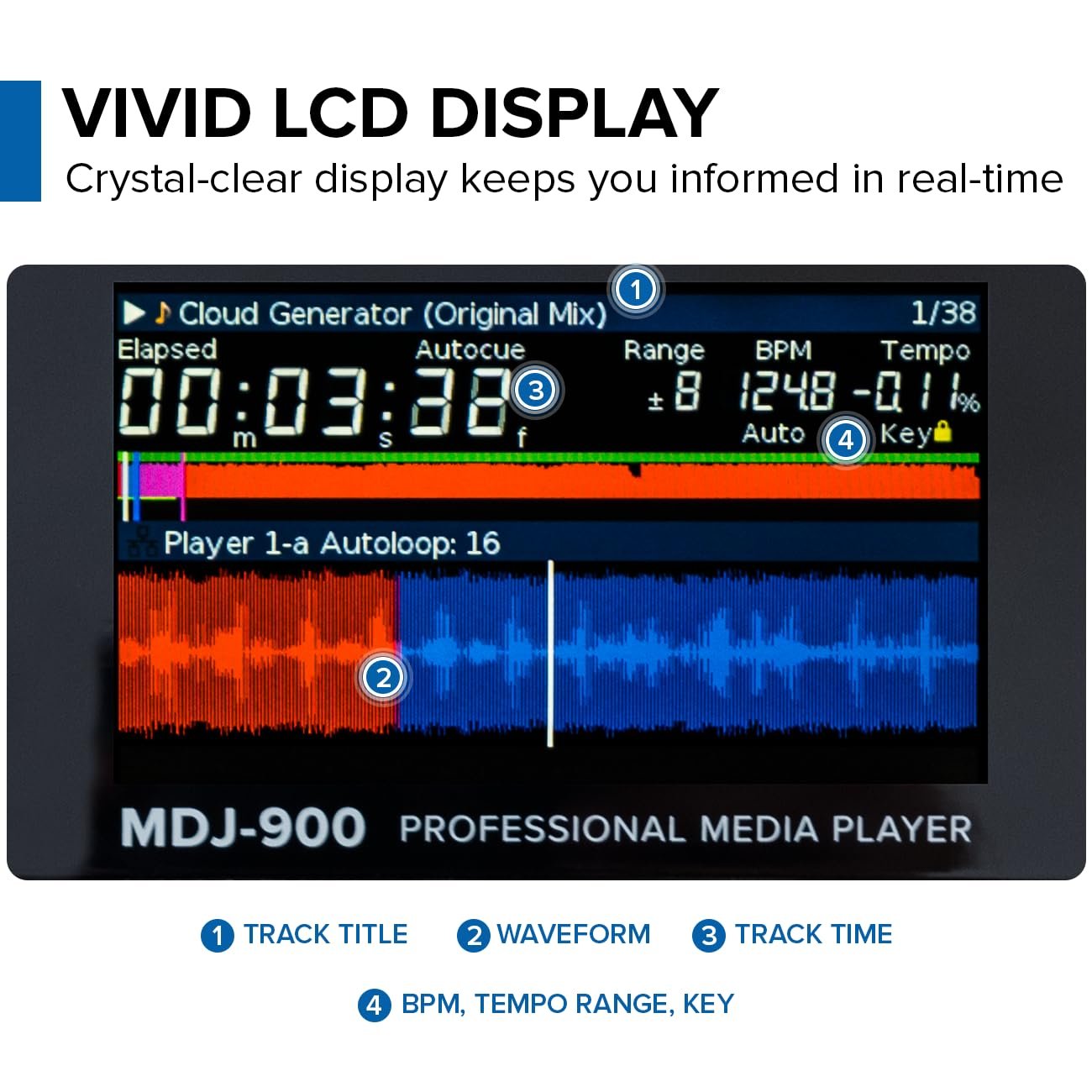Gemini Sound MDJ-900 - Elite Multi-Media Player with Superior Playback, Responsive Controls, and Advanced DJ Tools