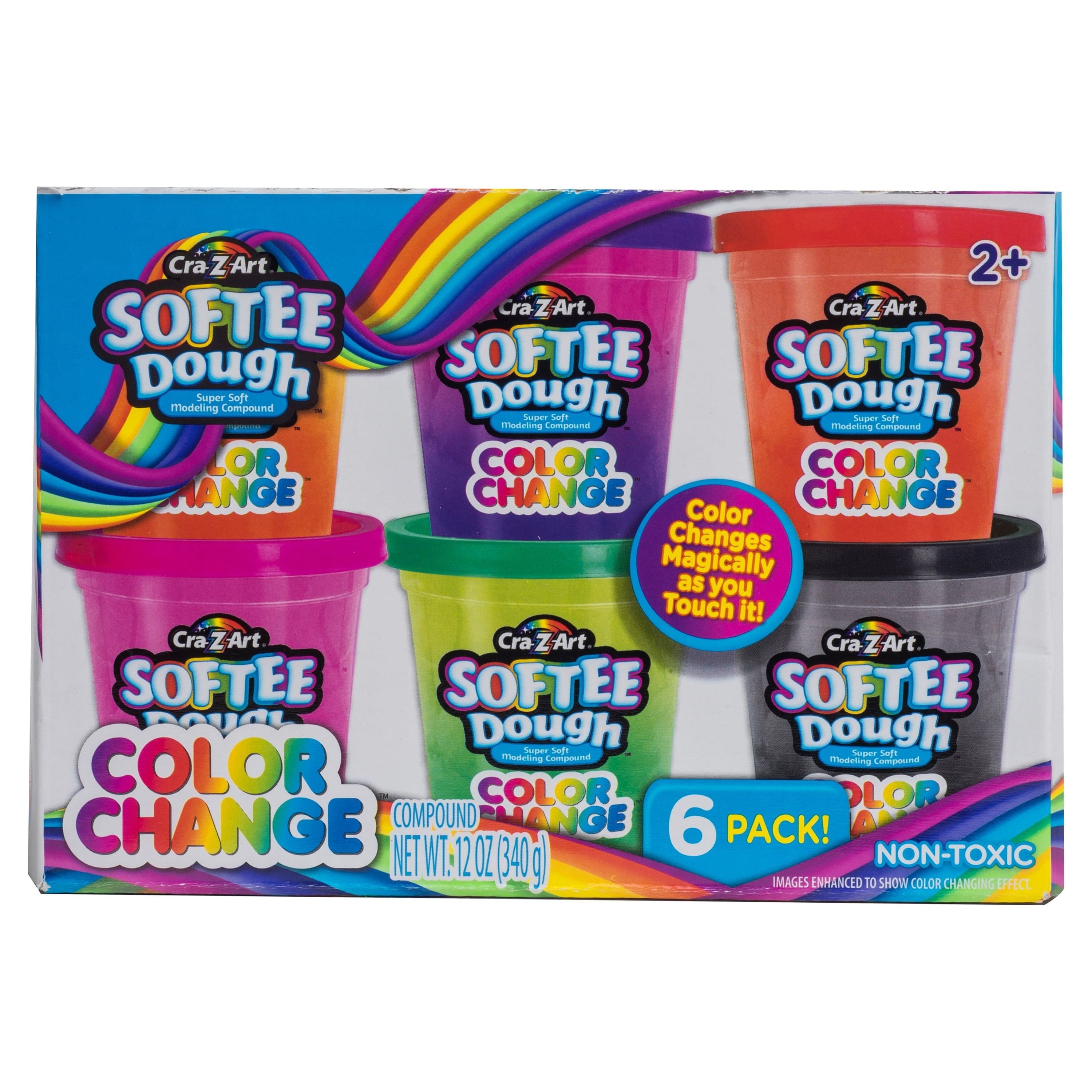 Cra-Z-Art Softee Dough Multicolor Change Dough, 1 - 6 Pack, Child Ages 2 and up