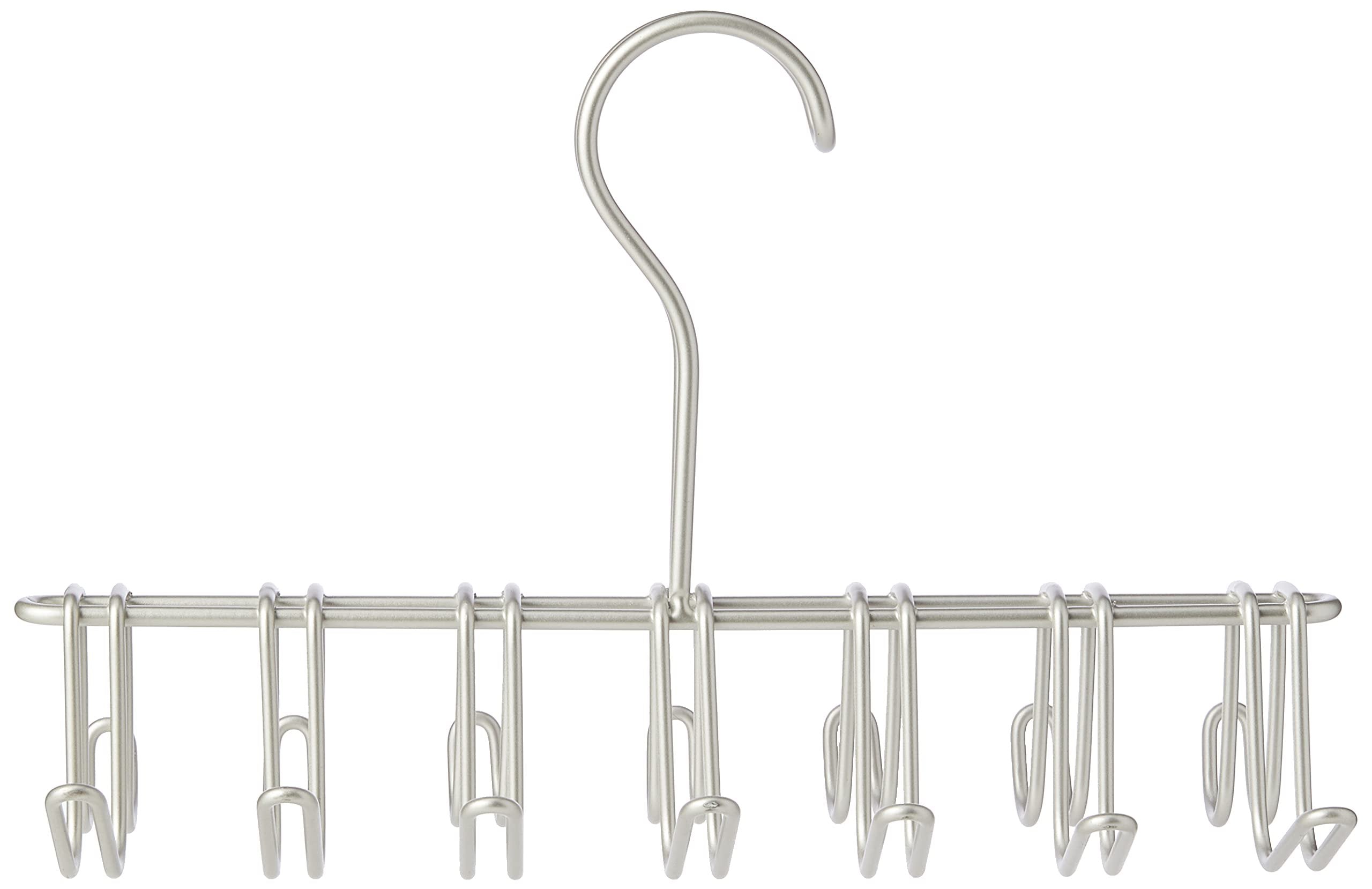 iDesign Classico Closet Organizer Rack for Ties, Belts - 14 Hooks, Satin