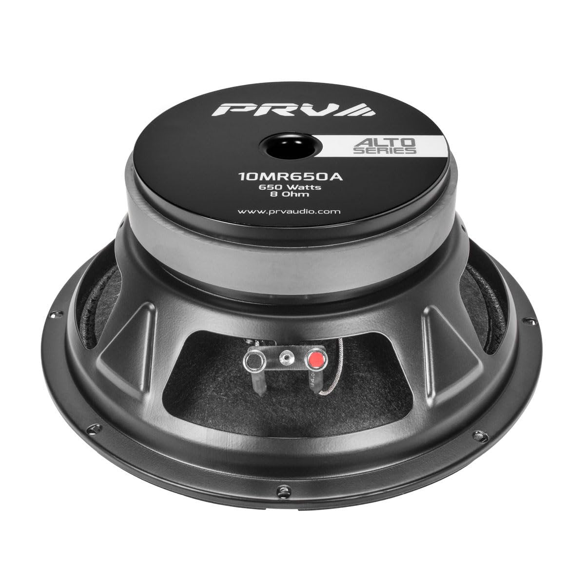 PRV AUDIO 10MR650A 10 Inch Midrange Speaker, 8 Ohm, 650 Watts, 97.5 db, 2.5 in Voice Coil Alto Series PRO Audio Mid Range Loudspeaker (Single)
