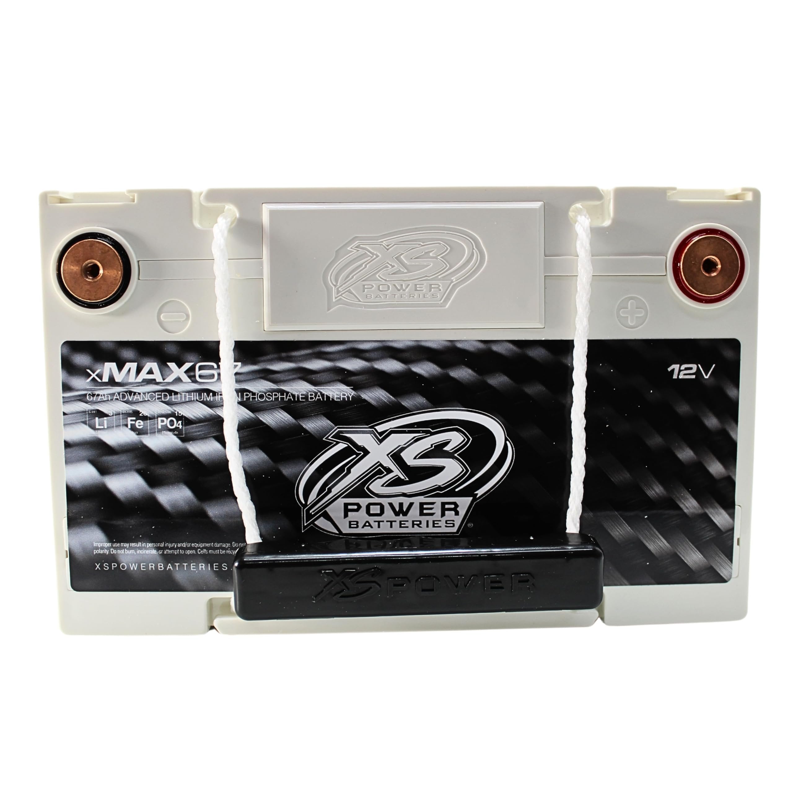 XS Power xMAX67 6000 Amp High-Performance 12V Lithium Battery for In-Car Audio Competition - 12 Volt 67Ah 15,000W LFP Powercell for Audio Systems - 22 lbs, Maintenance Free, Sealed Design