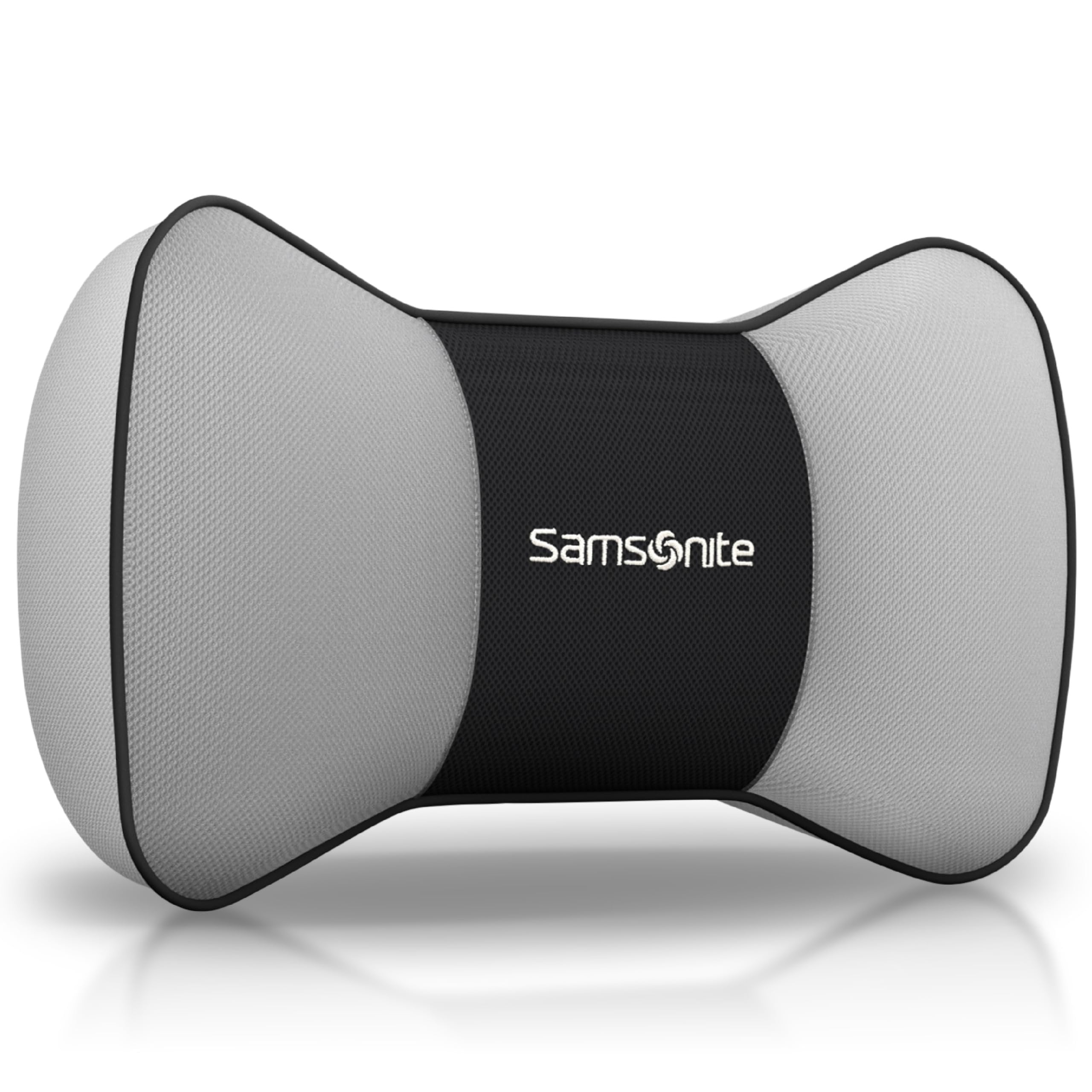 Samsonite Neck Pillow for Car – Ergonomic Memory Foam Headrest Cushion – Car Seat Support for Driving Comfort – Compact Neck Rest – Travel Pillow for Long Road Trips