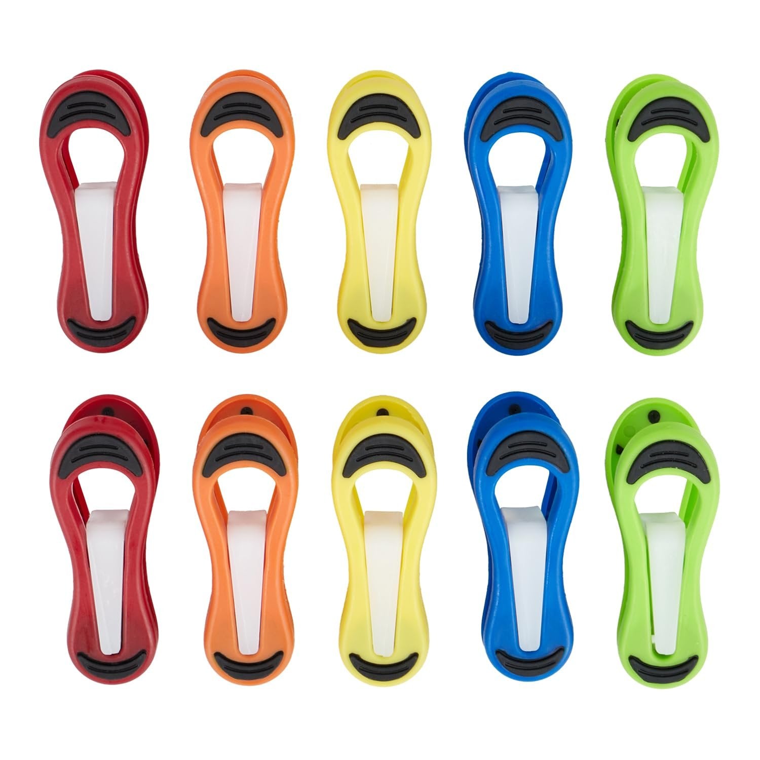 Home Basics BC37290 Multi-Purpose Plastic Clips, 1.50" H x 2.75" L x 1" W, Multicolor