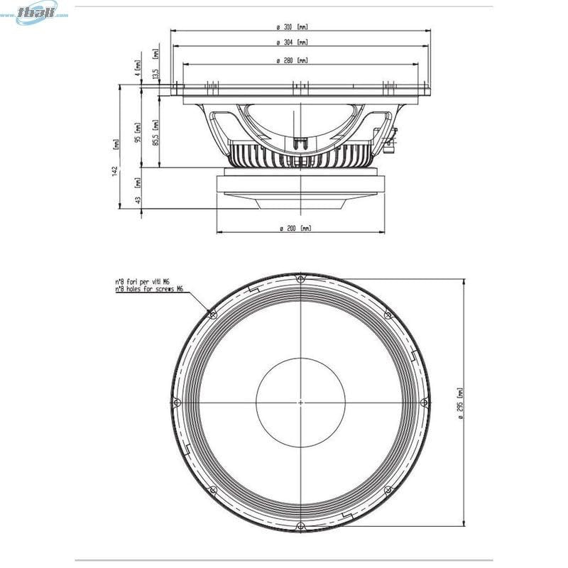 Eighteen Sound 12MB710-8 LF Drivers 12-inch Mid Bass Compact 2-Way Reflex Enclosures Interleaved Sandwich Voice Coil 500-Watt