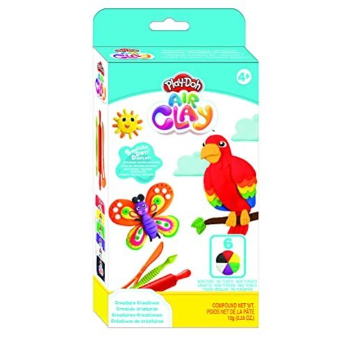 Play-Doh Air Clay Creature Creations with 6 Colors and 3 Accessories for Girls and Boys 4 Years Old and Up