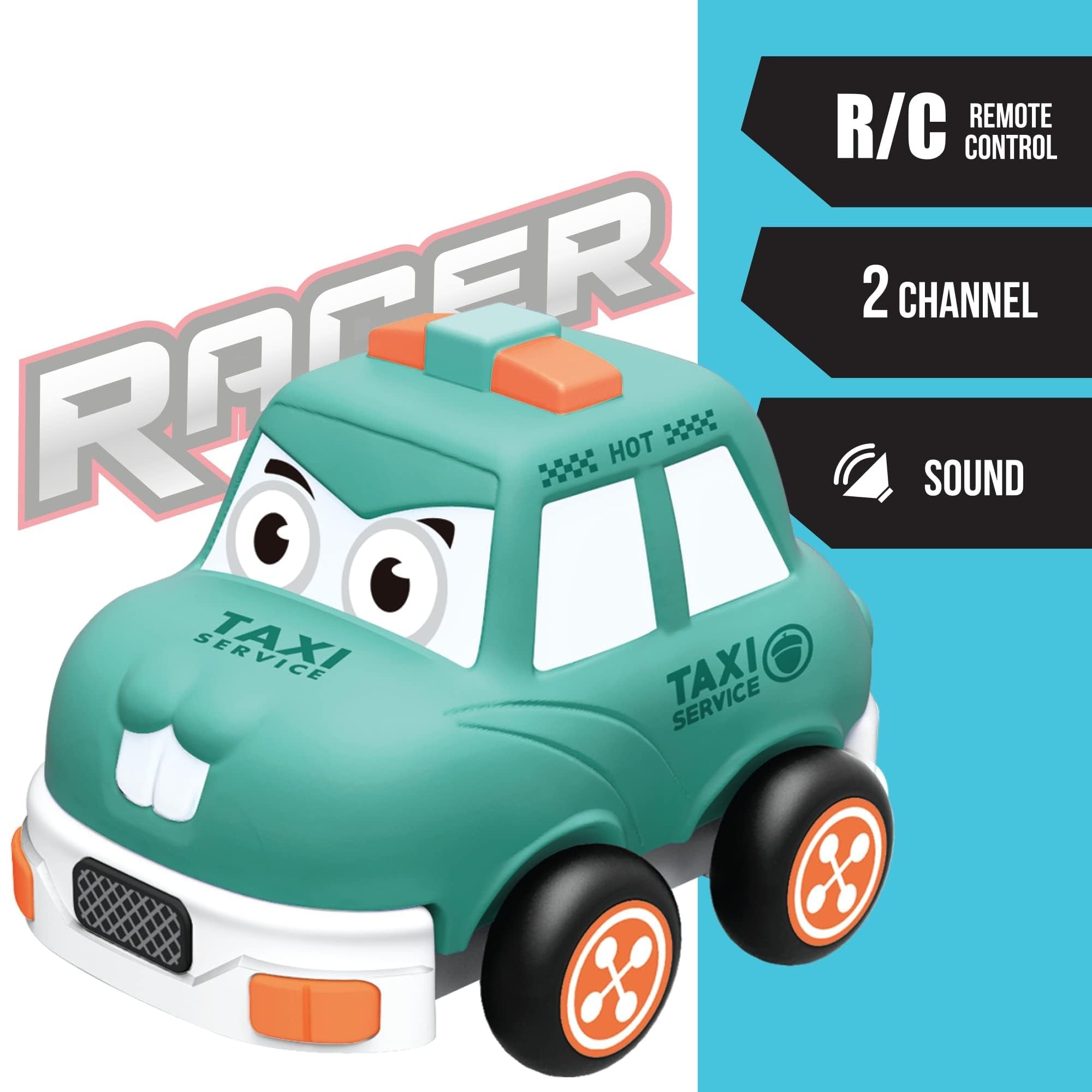 Skidz RC First Remote Control car for Toddlers, with Rubber Soft Cartoon Car Shells; Rc Cars for Babies with Lights, 3 Cute Cartoon Shells Included, Great Gift for Kids 3+ (Bee)