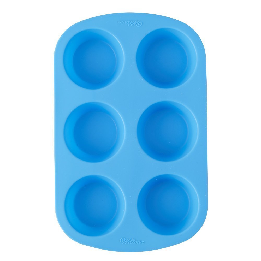 Wilton Easy-Flex Silicone Muffin and Cupcake Pan, 6-Cup, Blue