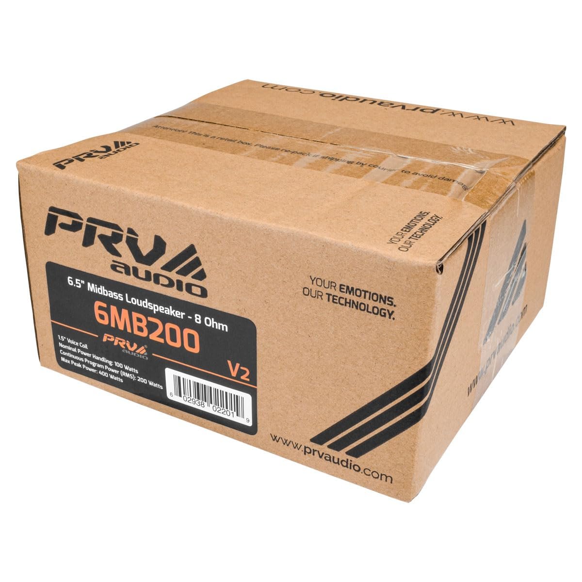 PRV AUDIO 6.5 Inch Midbass Speaker 6MB200 v2 8 Ohm - 200 Watts 93.5 dB 1.5" Voice Coil - 6 Inch Speaker for Car Audio with Outstanding Vocals and Punch for Small Custom Enclosures - Pro Audio (Single)