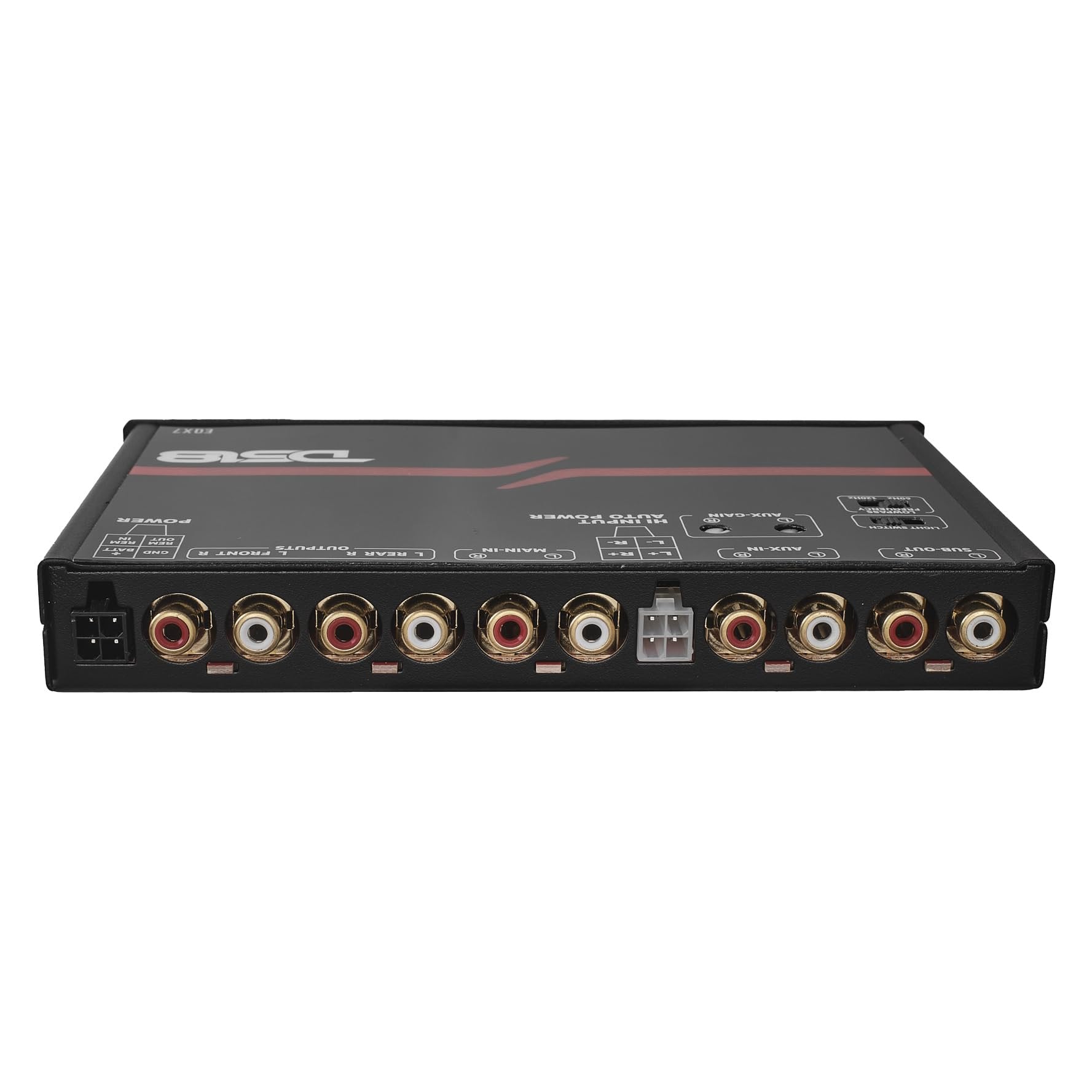 DS18 EQX7 Equalizer 7 Bands with auto Hi/Lo line Selector, Two Rear inputs (Main and Aux), 8 Volts Front, Rear and Sub Output