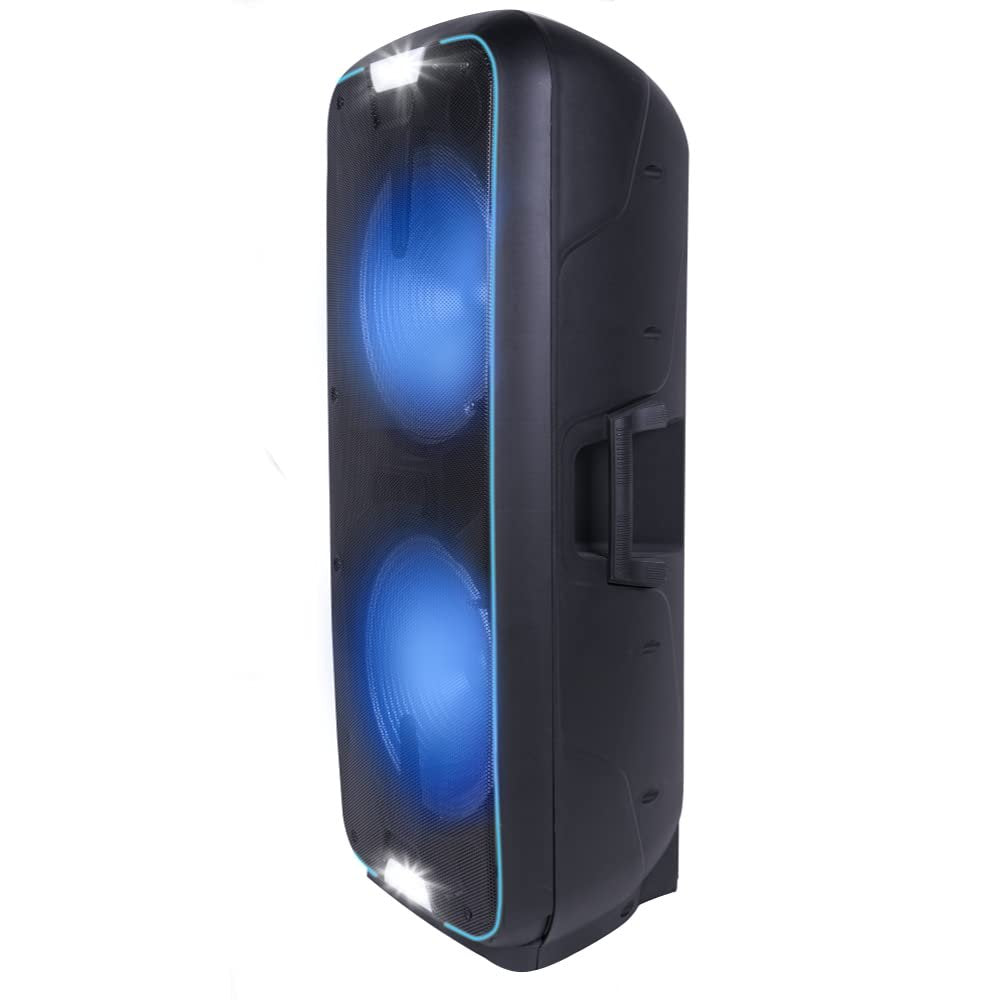 Gemini GSX-L2515BTB GSX-L2515BTB Portable Dual 15 in. Rechargeable Powered Bluetooth Loudspeaker