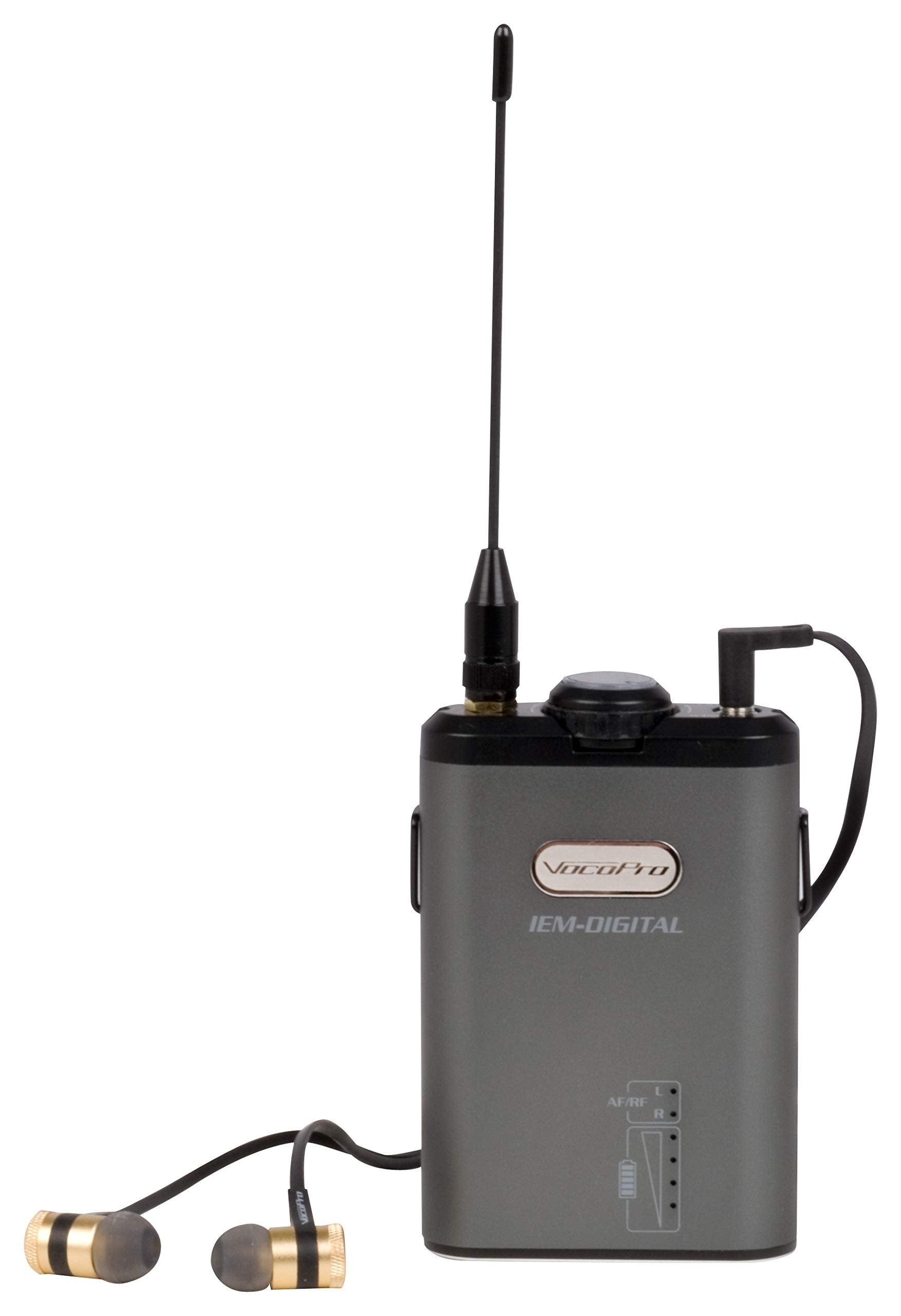 VocoPro In- Ear Audio Monitor Receiver, Coaxial, Black (IEM-Digital