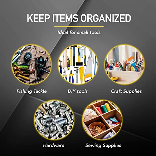 GOODYEAR - 13 Inch Small Tool Box with [Removable Side Comportment], Plastic Box with Handle, Tool Organizer Storage Box, Removable Inner Tray, Lightweight & Easy to Carry, Mini Toolbox