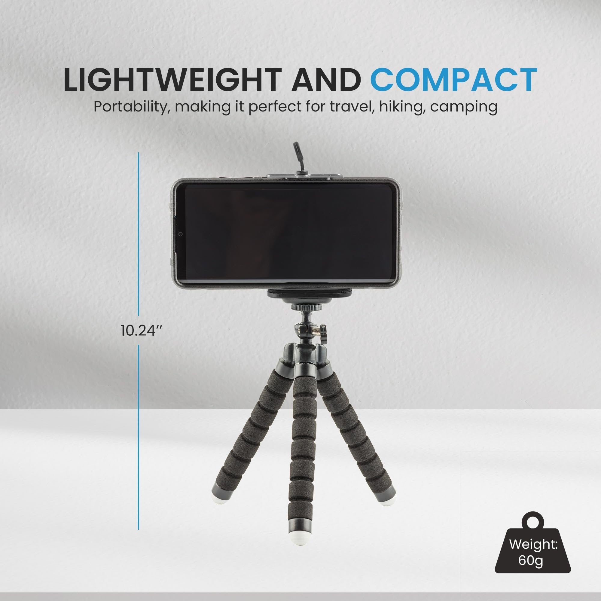 IDANCE Phone Tripod with Bluetooth Remote, 62" Flexible Tripod and Selfie Stick, Portable Tripod Universal Phone Holder Stand, Compatible with iPhone Android Phone