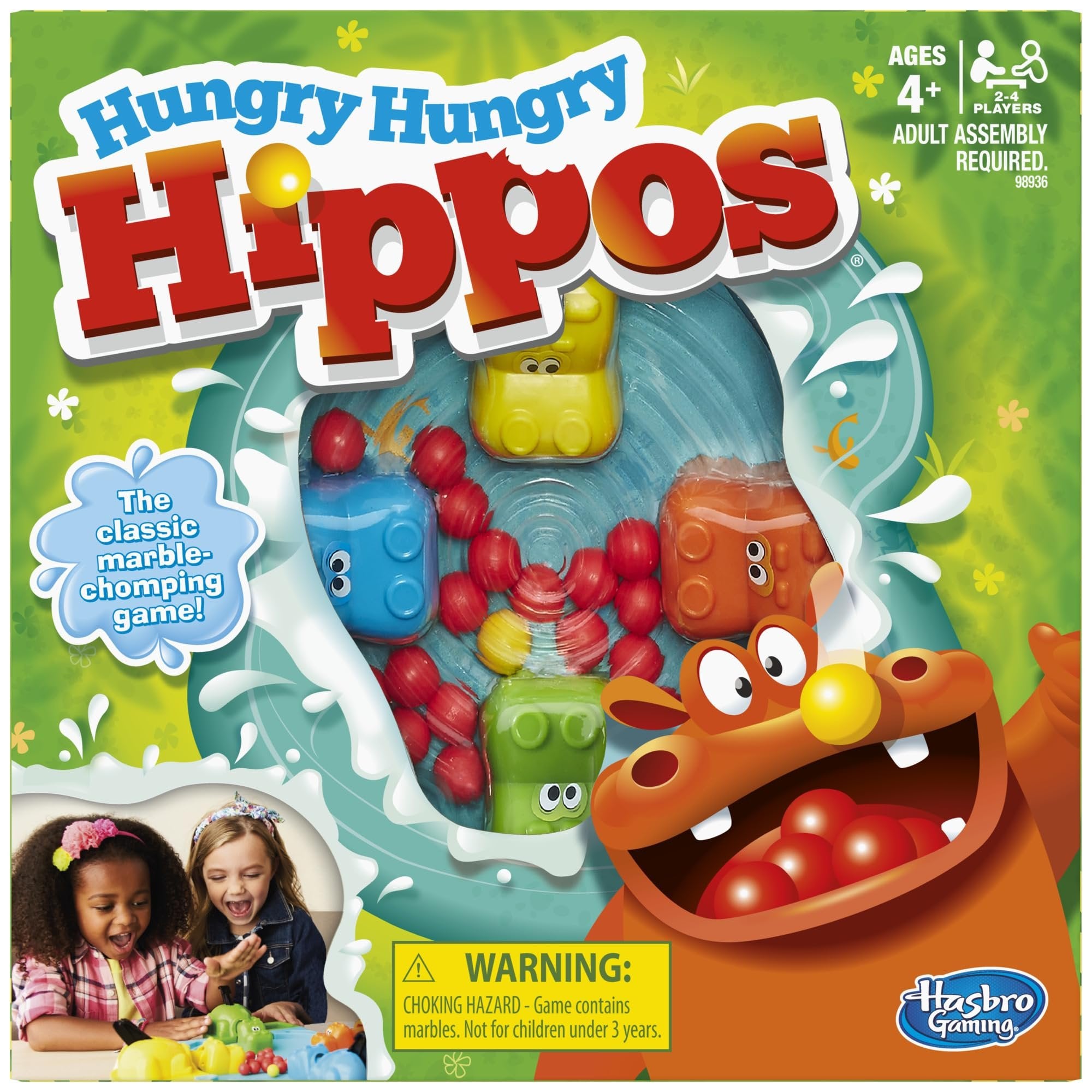 Hungry Hungry Hippos Kids Board Game, Preschool Games for 2-4 Players, Easy to Play Kids Games, Family Board Games for Kids, Kids Gifts, Ages 4 and Up