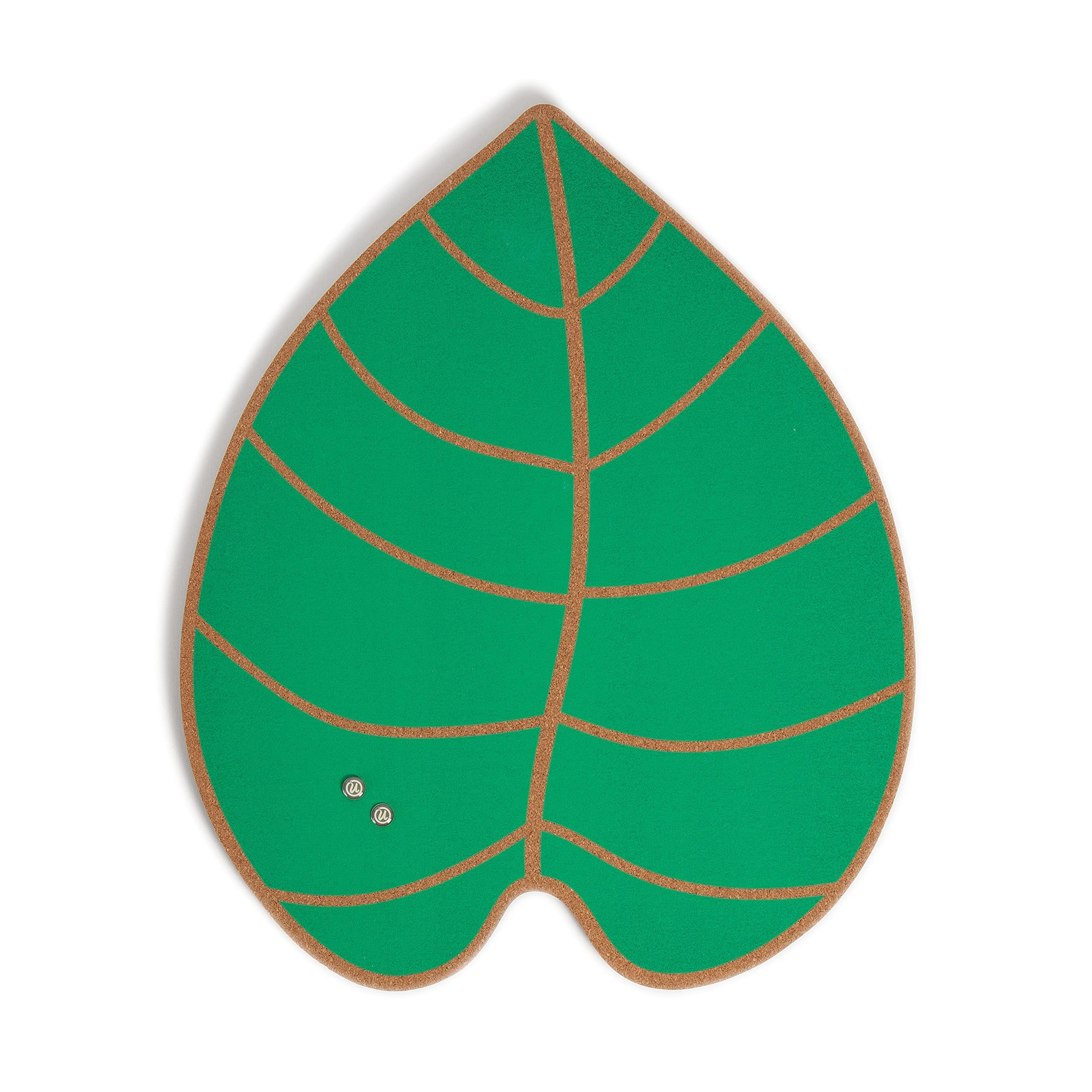 U Brands Tropical Elephant Ear Leaf Cork Bulletin Board, 14” x 17”, 1 Count