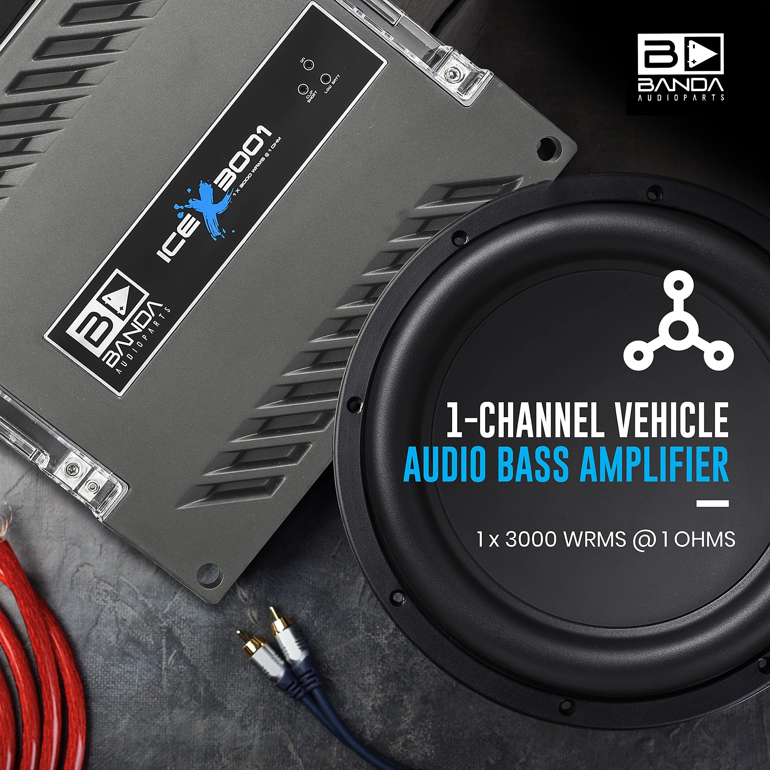 Banda Ice X 3001-1 Channel 3000 Watts RMS 1 Ohm Car Amplifier