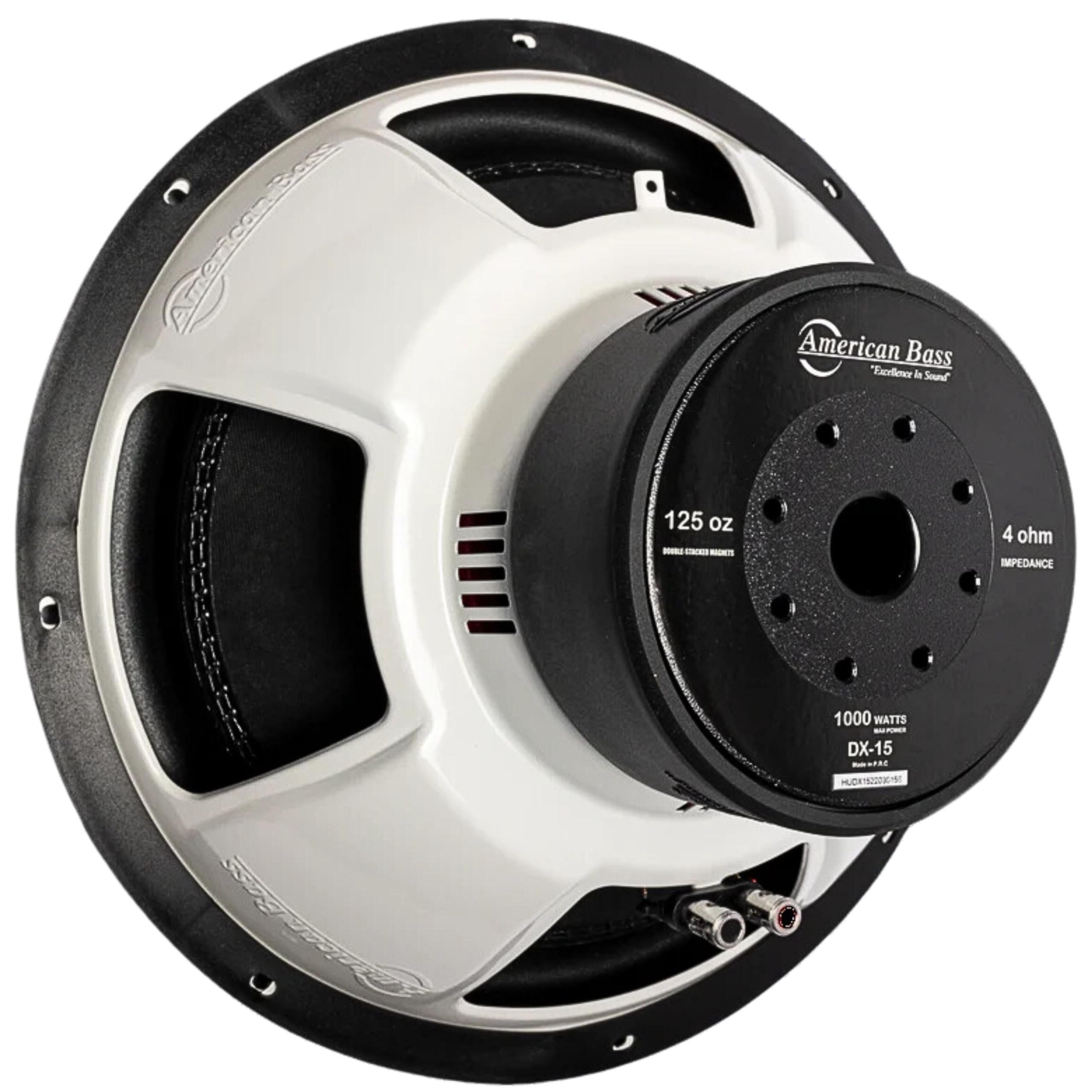 American Bass DX 15 Inch Subwoofer 500 Watt RMS with 4 Ohm Impedance, 125 oz Magnets, 2.5-inch Voice Coils, Pack of 1