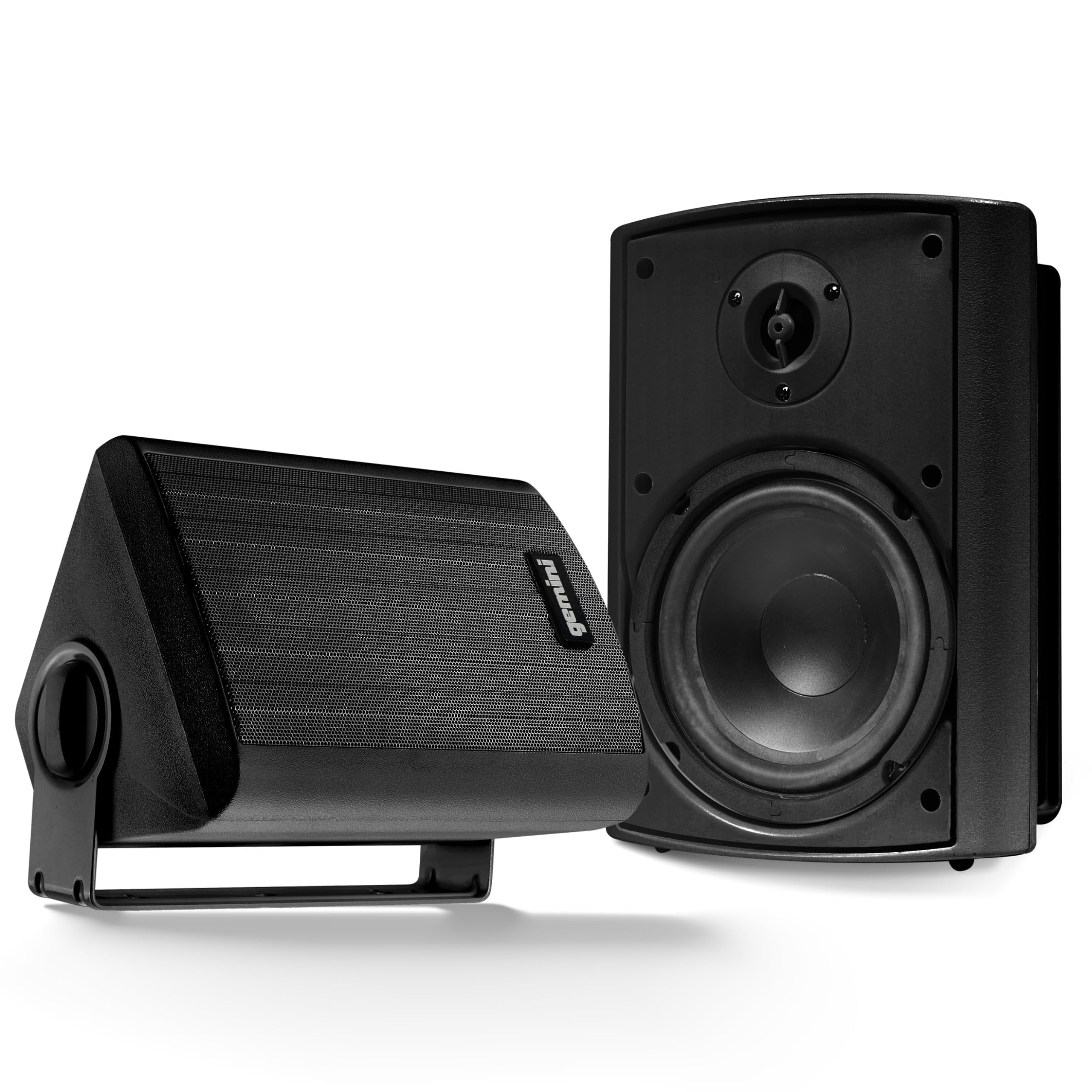 Gemini Sound GHSI-W650BT-PR-BLK 6.5" Inch Powerfull Bass Woofer 300 Watt Peak Power Waterproof Bluetooth Wall & Ceiling Mount Wired Speakers Pair Easy Daisy Chain for Home Outdoor Pool & Patio, Black