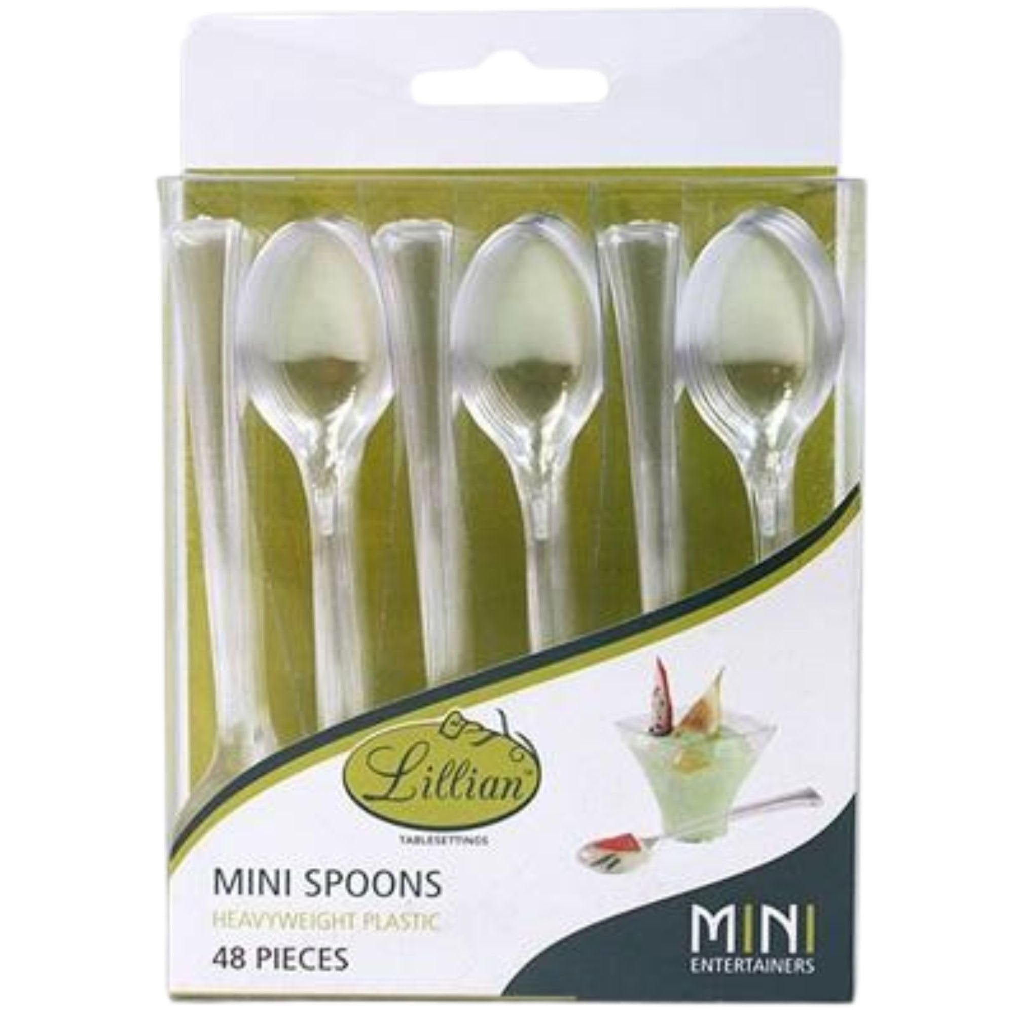 Lillian Tablesettings Mini Spoon | Clear | Pack of 48 Plastic Serve-ware, 48 Count (Spoons)