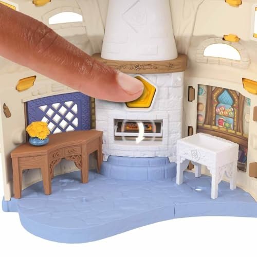 Mattel Disney Wish Micro Doll & Doll House Playset, Asha of Rosas Cottage with Asha Doll, Star Figure & 15+ Furniture & Accessories, Travel Toy