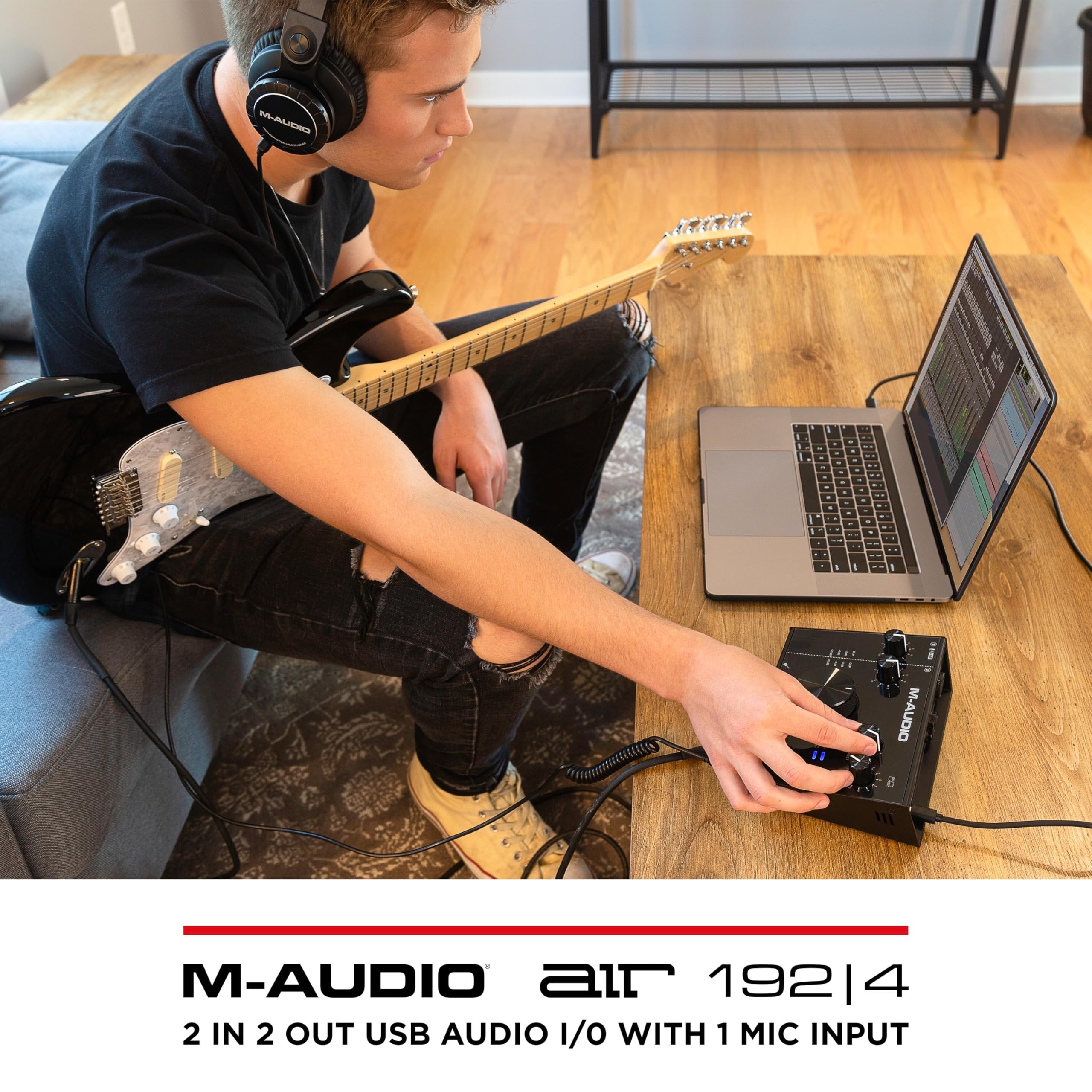M-AUDIO AIR 192x4 USB-C Audio Interface for Recording, Podcasting, Streaming with Studio Quality Sound, 1 XLR in and Music Production Software