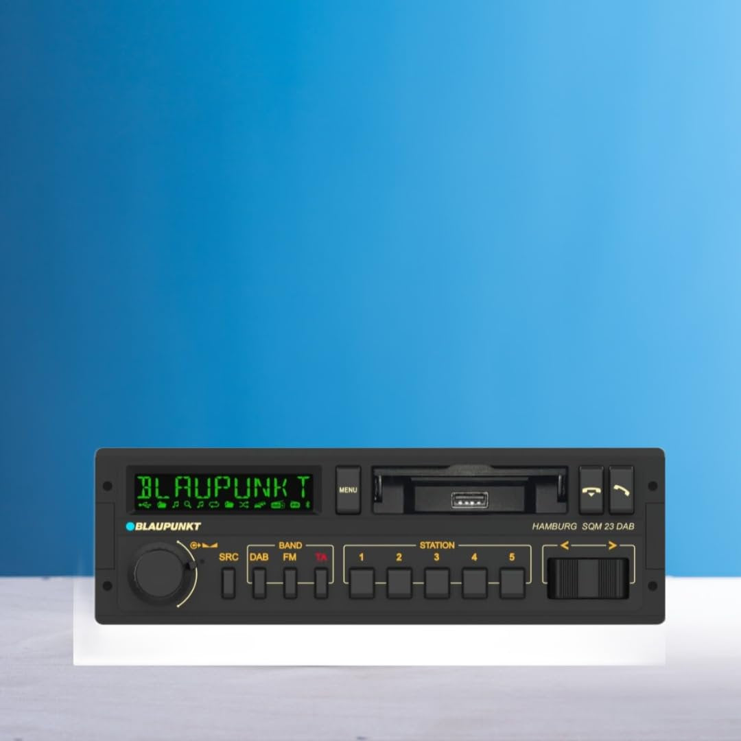 Blaupunkt Hamburg SQM 23 DAB Retro Car Radio: 80s Design with Modern Technology, DAB+, Bluetooth, and USB Support