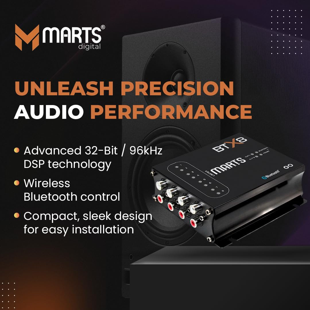 8 Channel Output 32Bits 96KHz Bluetooth Marts Digital DSP / BTX8-DSP