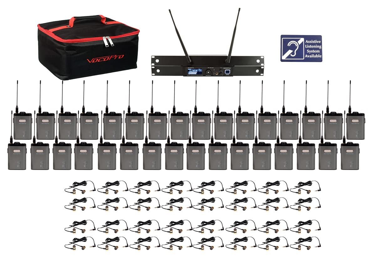 VocoPro - Professiona 24-bit Digital Stereo Wireless Assistive Listening System (VCOIEM-Assist-32-Extend)