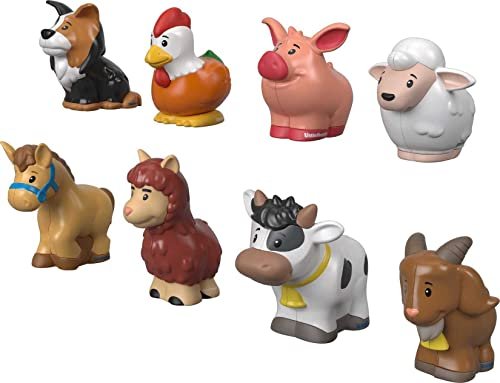 Fisher-Price Little People Toddler Toys Farm Animal Friends 8-Piece Figure Set for Pretend Play Ages 1+ Years