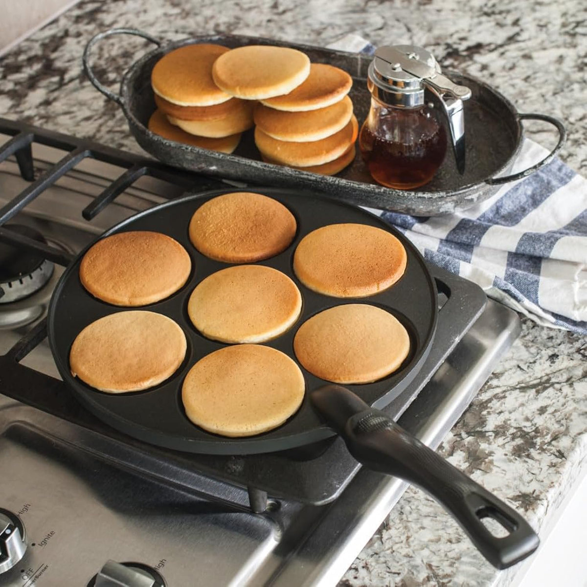 Nordic Ware Silver 01940 Scandinavian Dollar Pancake Pan 17.5 x 10.2 x 2.5
